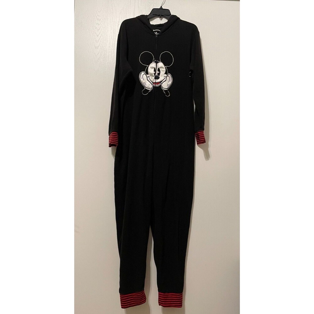 Disney Mickey Mouse Adult XL Pajamas One Piece With Hood X Large
